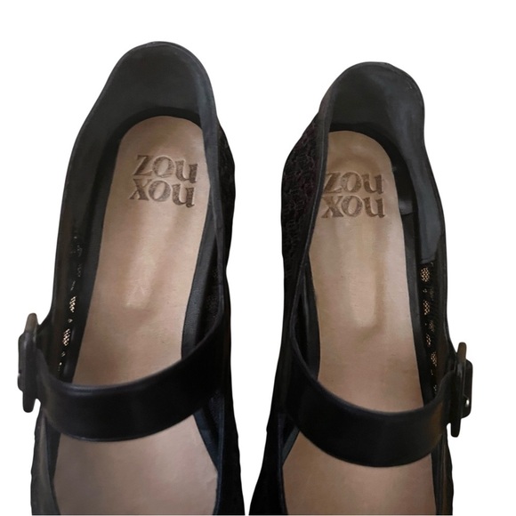 Zou Xou Black Mesh Mary Jane Eugenia Shoes Size 9 - Picture 5 of 14